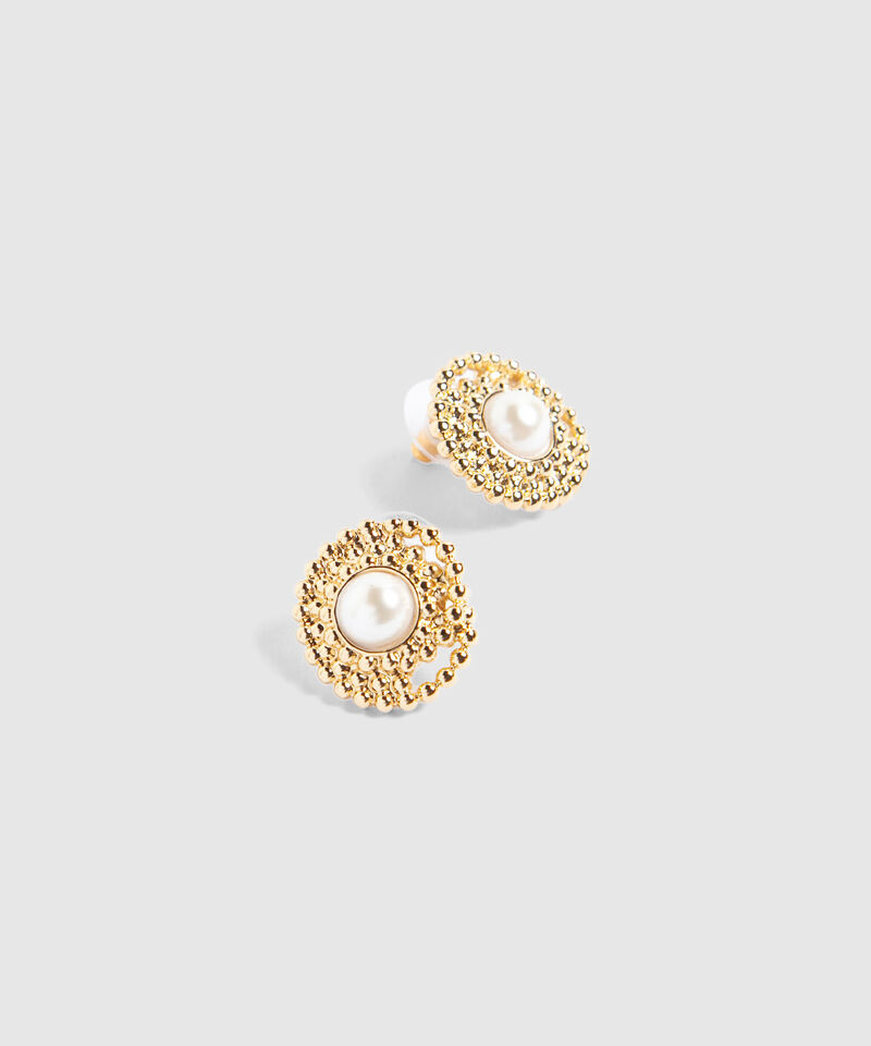 Aretes Dorados con Perlas