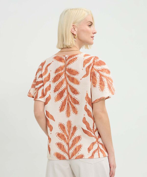 Blusa Manga Corta Acampanada Estampada