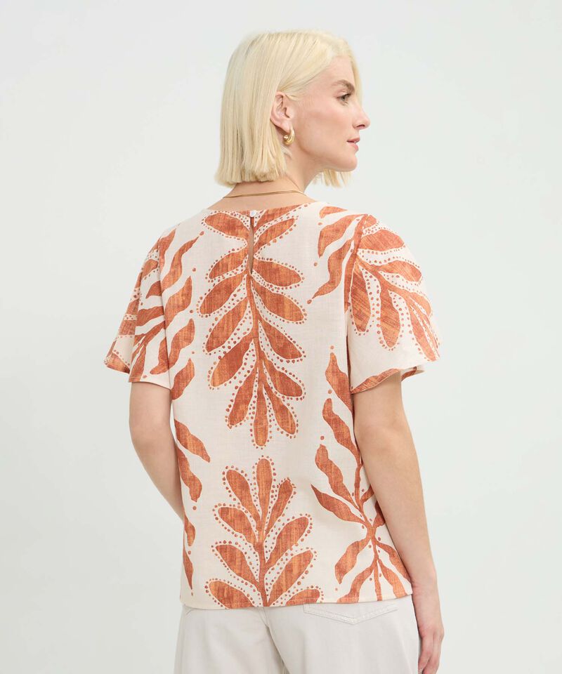 Blusa Manga Corta Acampanada Estampada