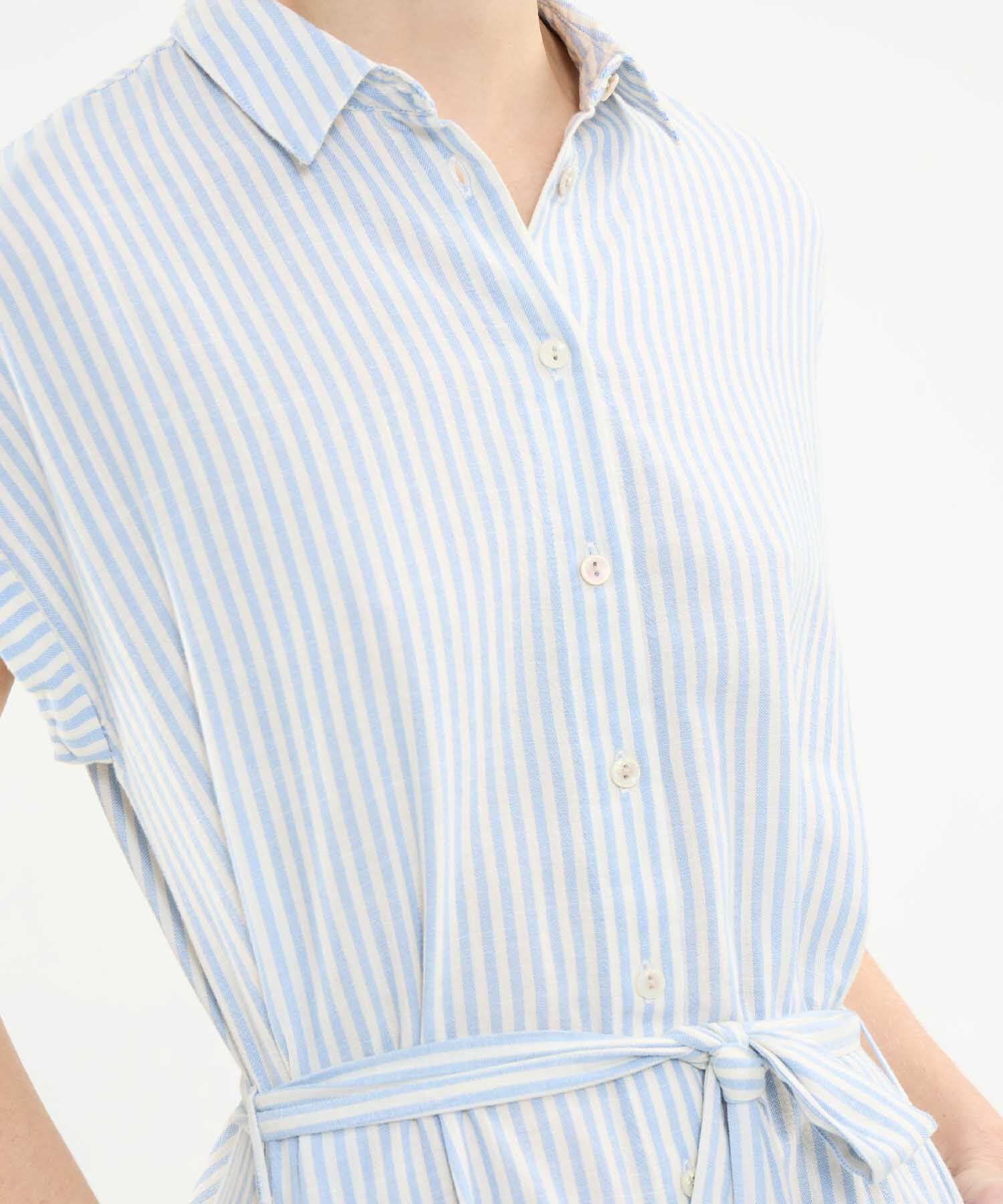 Vestido Camisero en Efecto Lino