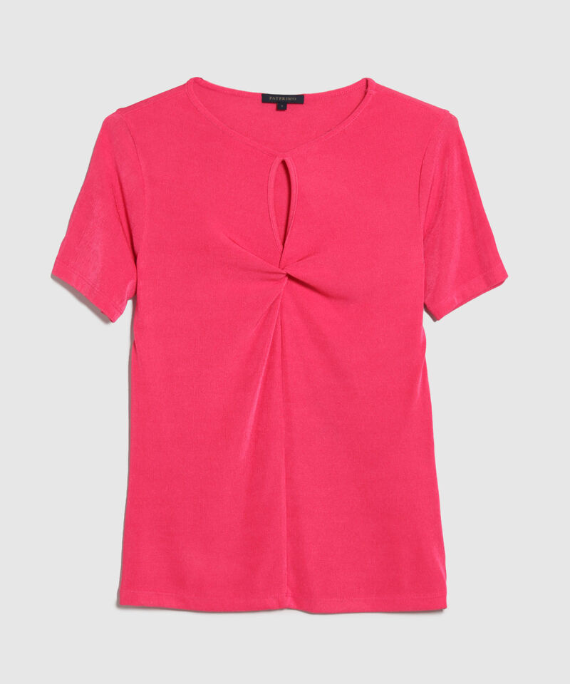 Camiseta Con Escote Tipo Gota Y Anudado