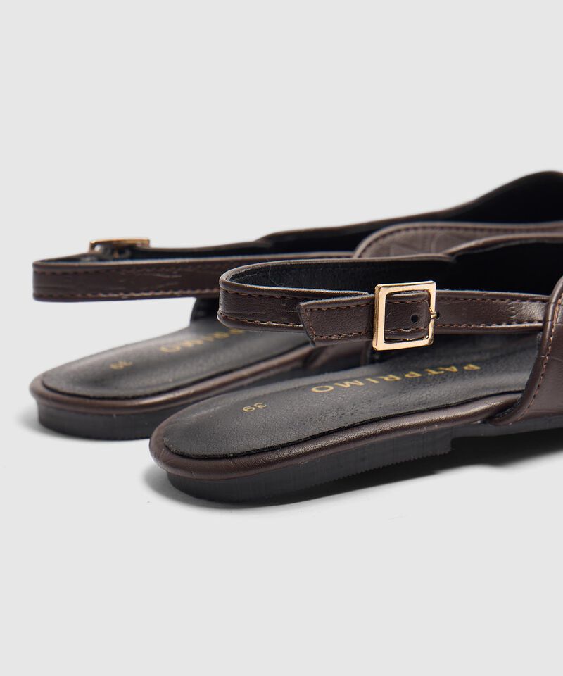 Zapatos Planos Destalonados Con Textura Croco Para Mujer