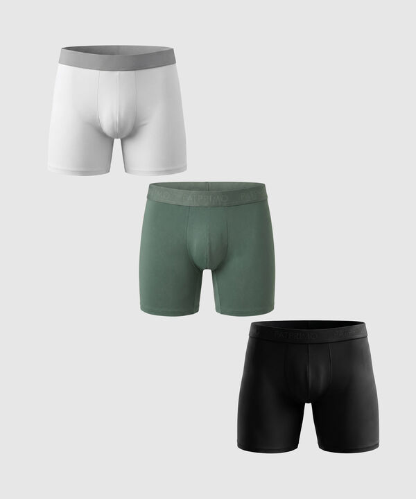 Set X3 B&oacute;xer Unicolor De Soporte Anat&oacute;mico Para Hombre image number null
