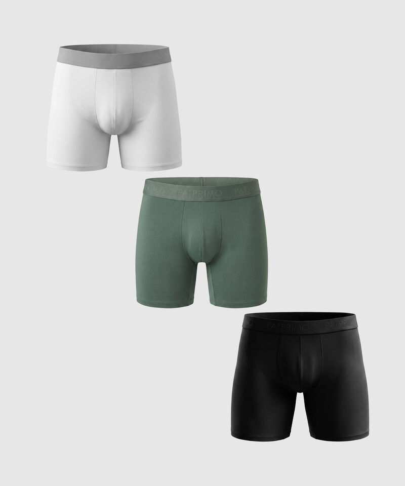 Set X3 B&oacute;xer Unicolor De Soporte Anat&oacute;mico Para Hombre