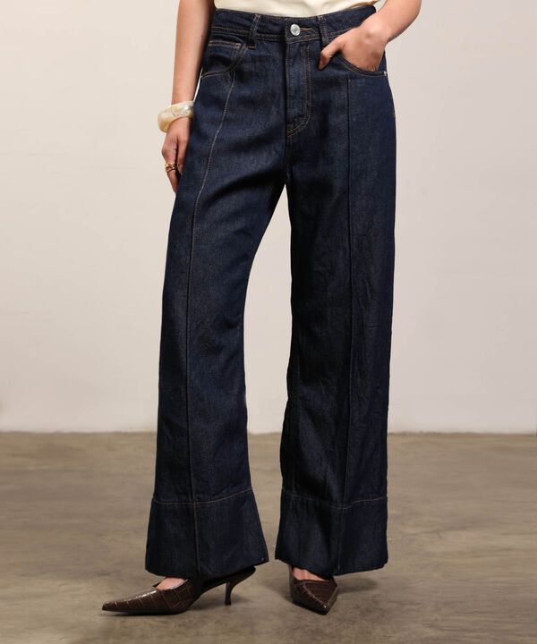 Jean Wide Leg Con Pinzas Frontales Mujer image number null