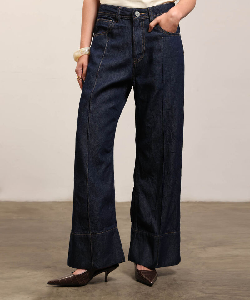 Jean Wide Leg Con Pinzas Frontales Mujer