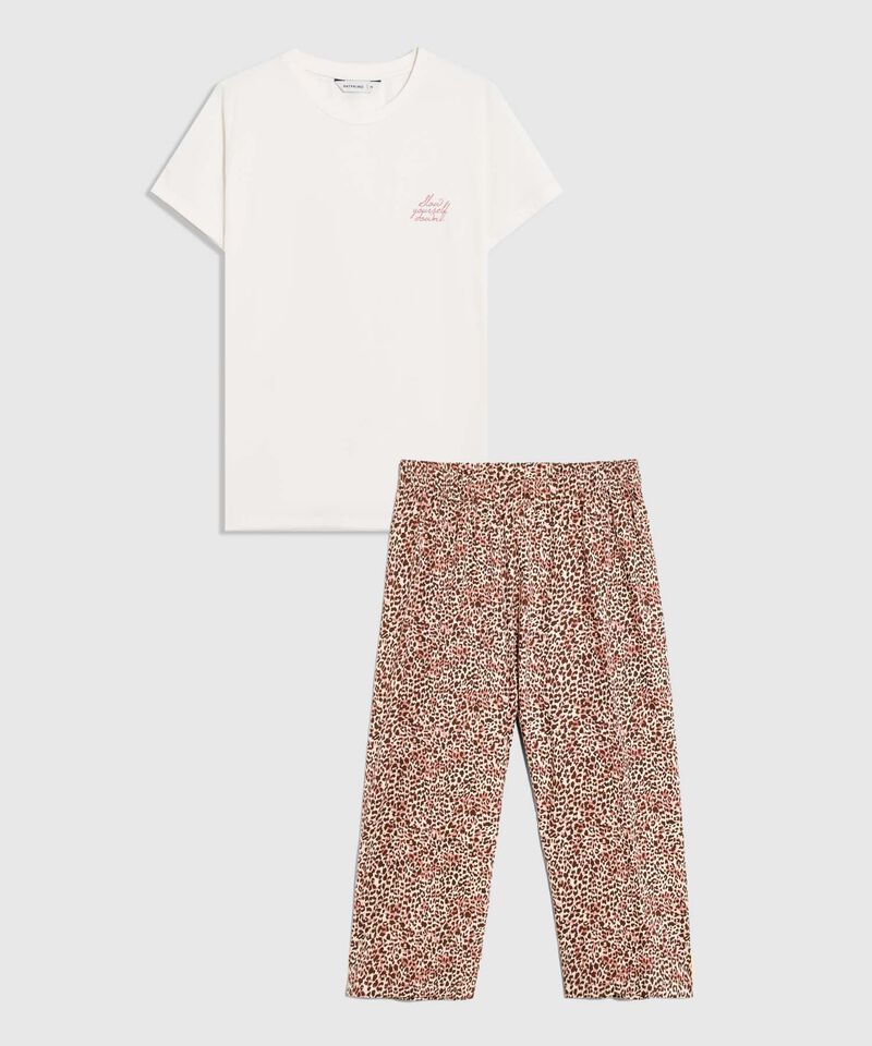 Pijama De Pantal&oacute;n Y Cuello Redondo Mujer