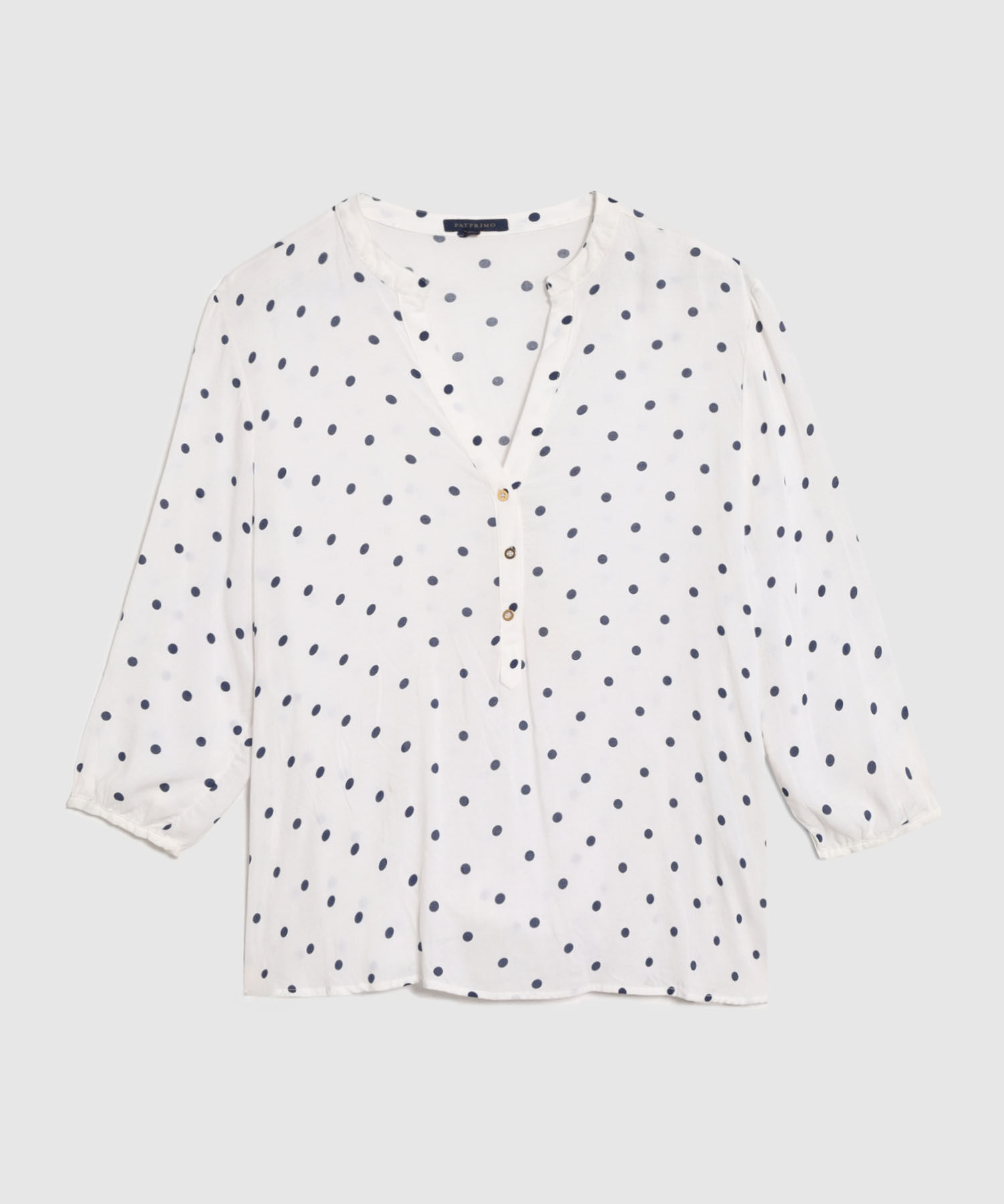 Blusa De Cuello En V Con Perilla Frontal Para Mujer