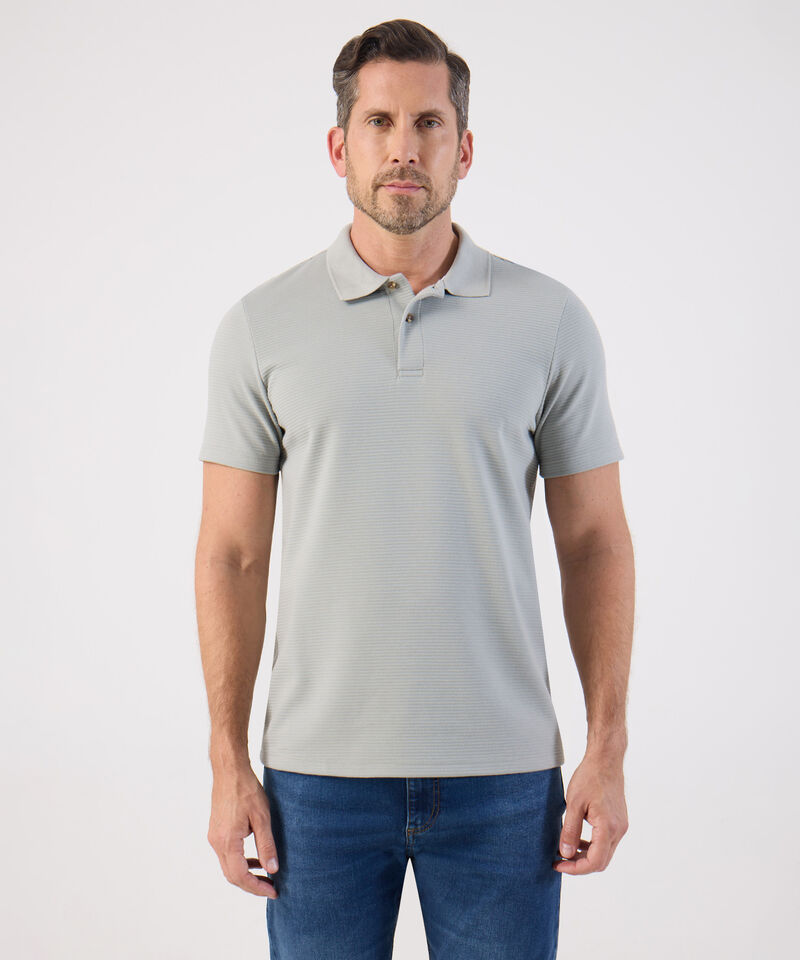 Camisa Polo Micro-Rayas Tejido Piqu&eacute; Hombre
