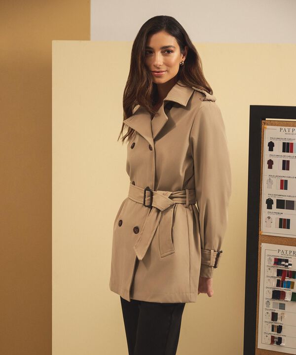 Chaqueta Trench Con Cintur&oacute;n Para Mujer image number null