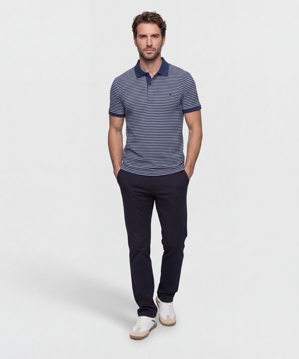 Polo Hombre Manga Corta A Rayas
