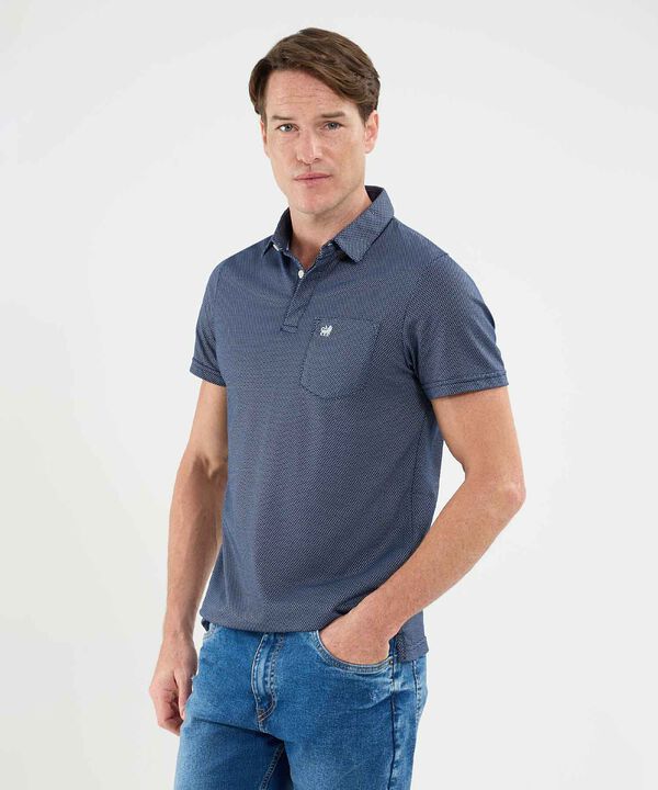 Polo Cuello Máquina Con Bolsillo Y Botonadura Oculta Para Hombre image number null