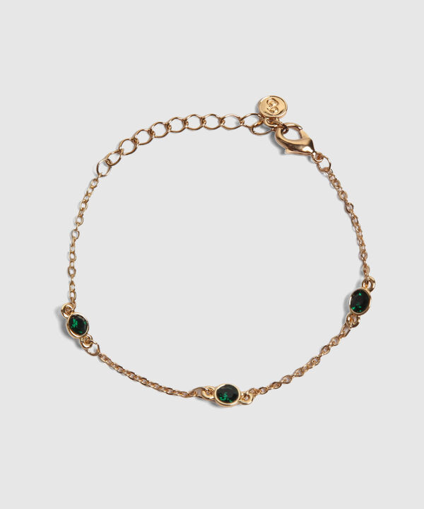 Set X2 Pulseras Doradas Con Detalles Verdes  image number null