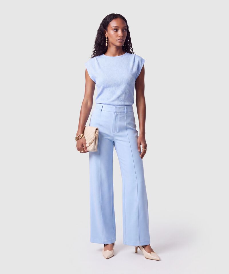 Pantal&oacute;n Wide Leg Con Costura Mujer