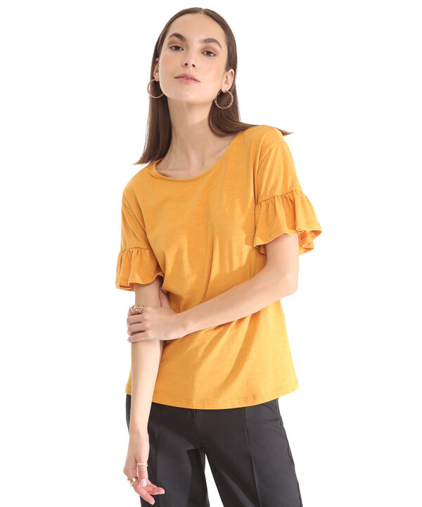 Camiseta Manga Corta Corrida Con Bolero