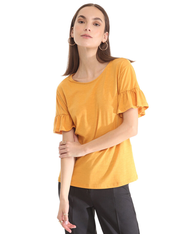 Camiseta Manga Corta Corrida Con Bolero