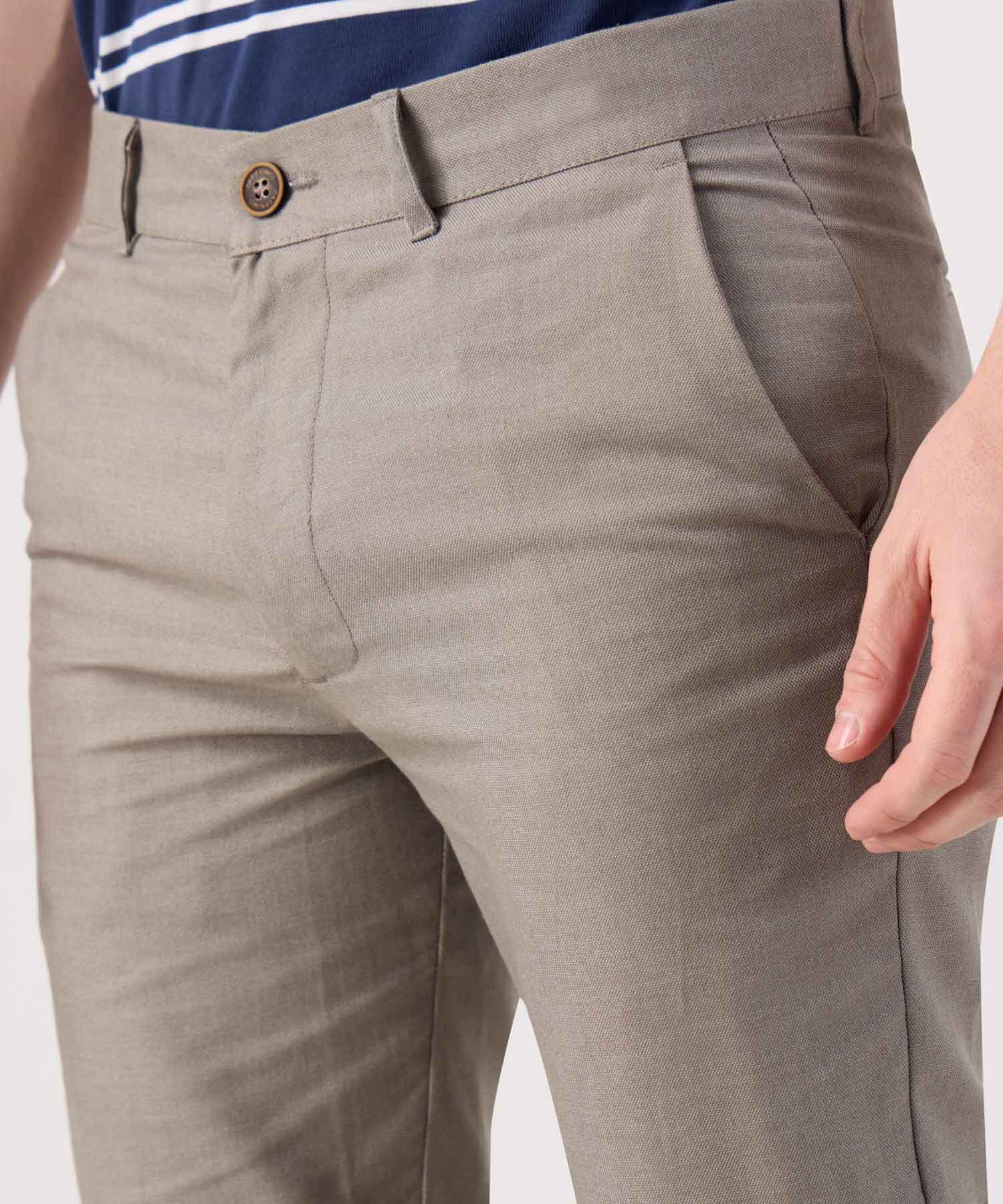 Pantalon Tipo Chino Unicolor 