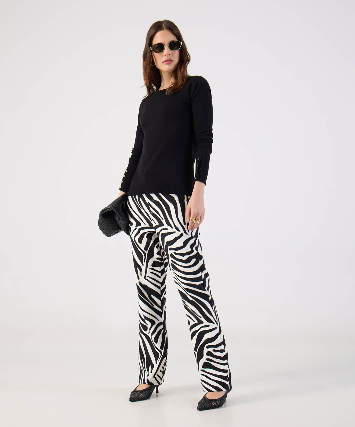 Pantal&oacute;n Estampado Ajuste Recto Para Mujer