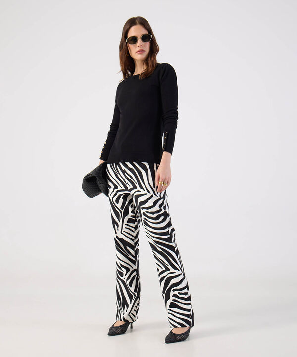 Pantal&oacute;n Estampado Ajuste Recto Para Mujer image number null