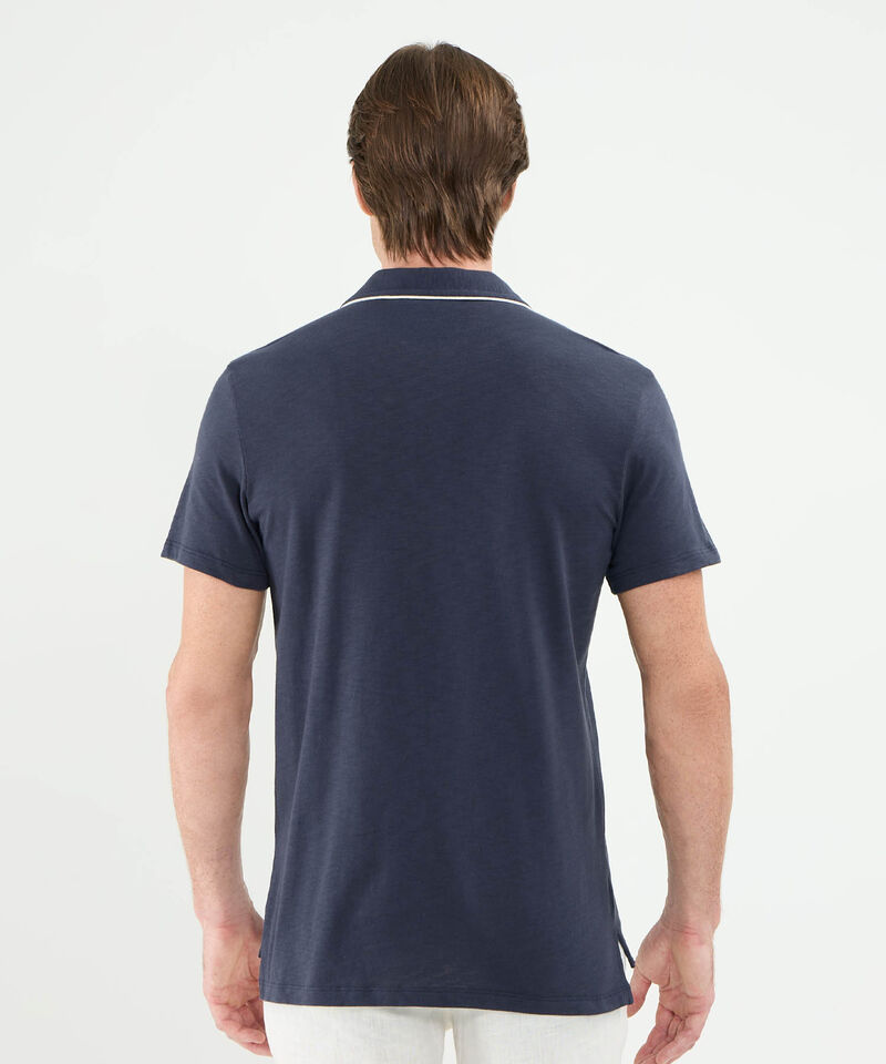 Polo Cuello Puños Y Pechera Tejida
