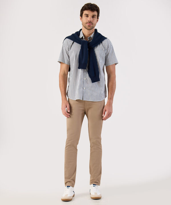 Camisa De Rayas Con Bolsillo Para Hombre image number null