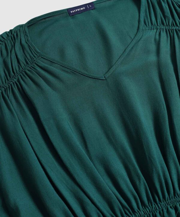 Blusa Sin Mangas Fruncida Para Mujer image number null