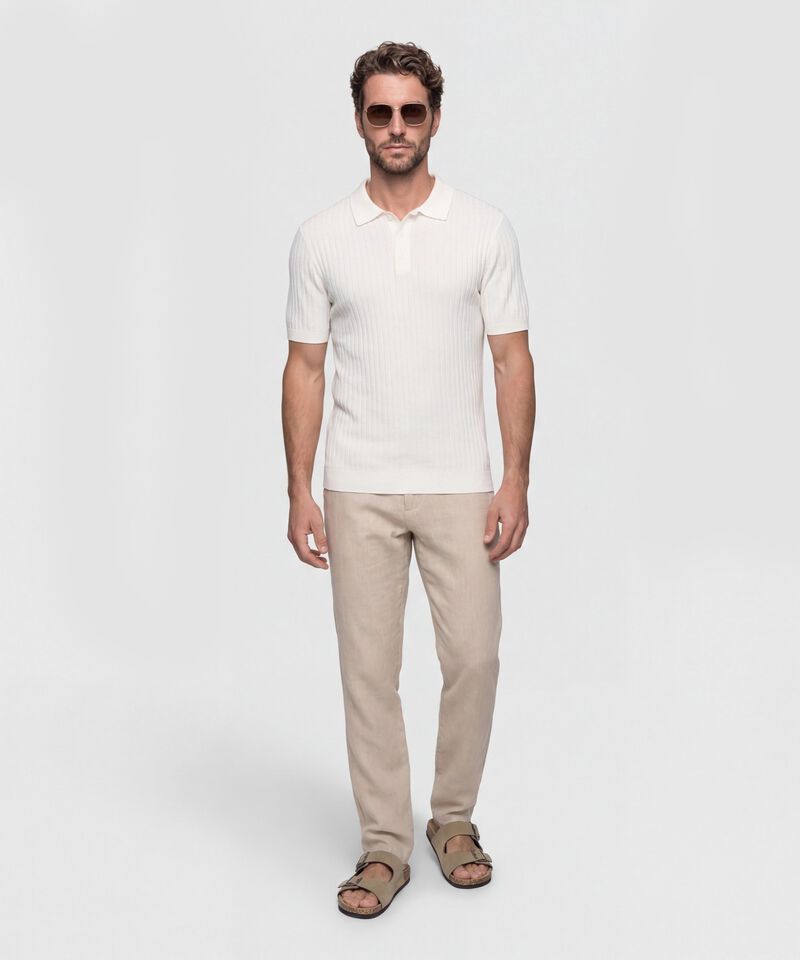 Polo De Punto Acanalado Para Hombre