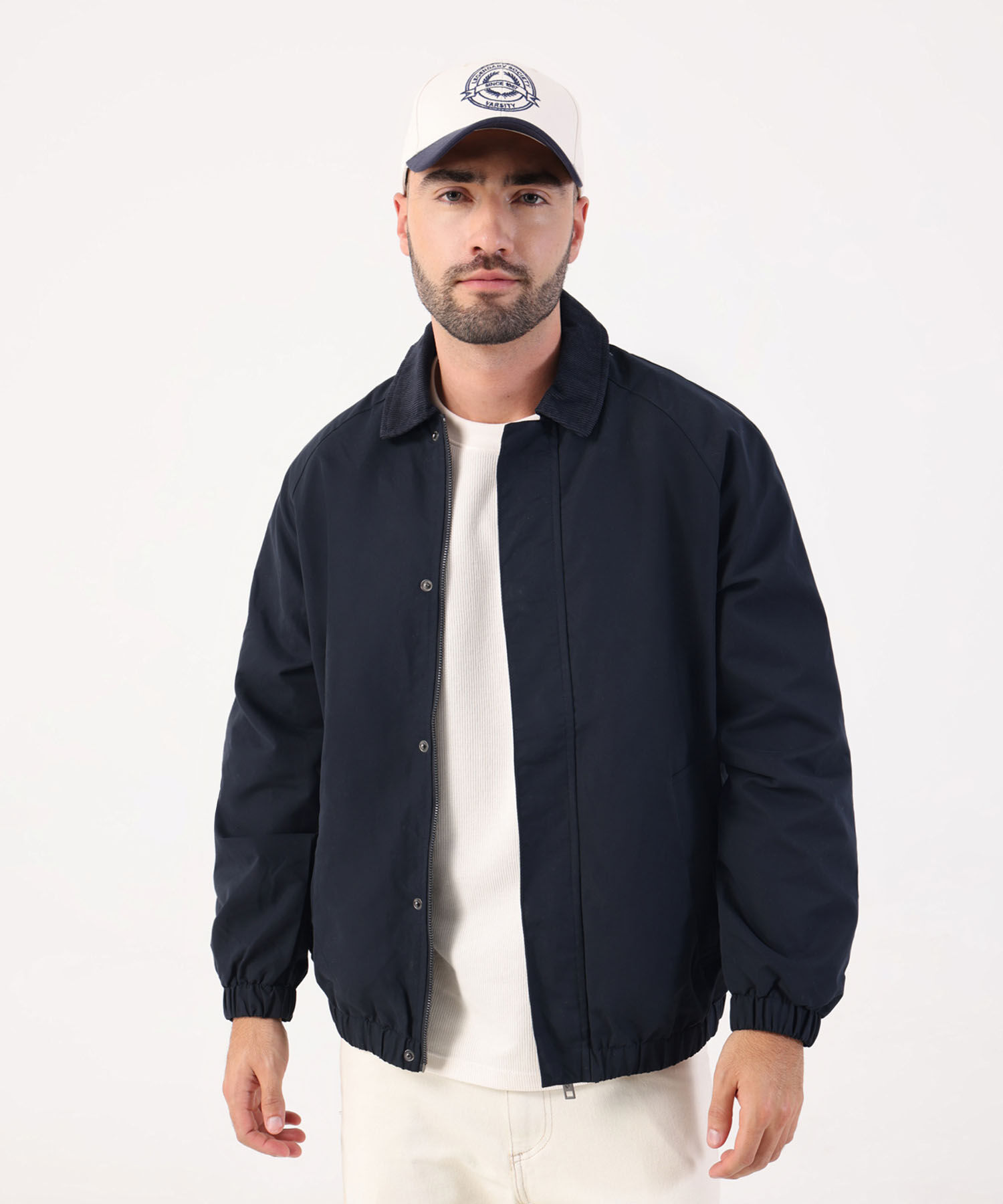 Chaqueta Harrington Con Cuello De Pana