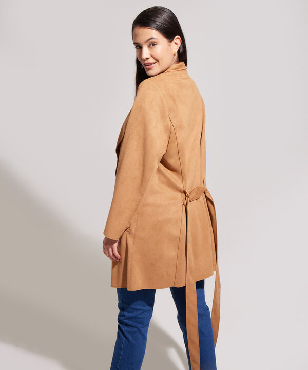 Chaqueta en Suede con Cinturón  image number null