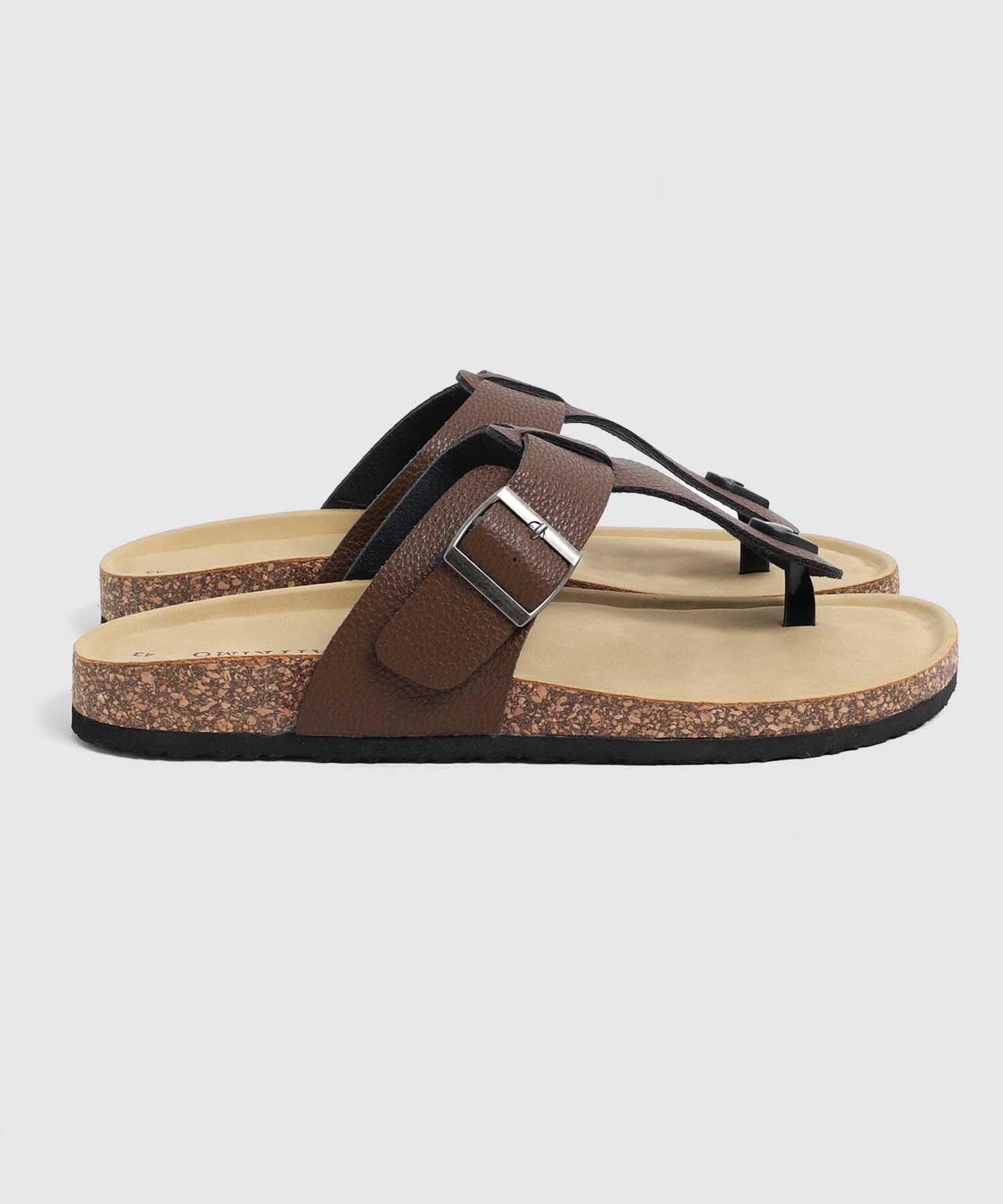 Sandalias Con Doble Hebilla Hombre