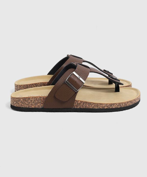 Sandalias Con Doble Hebilla Hombre
