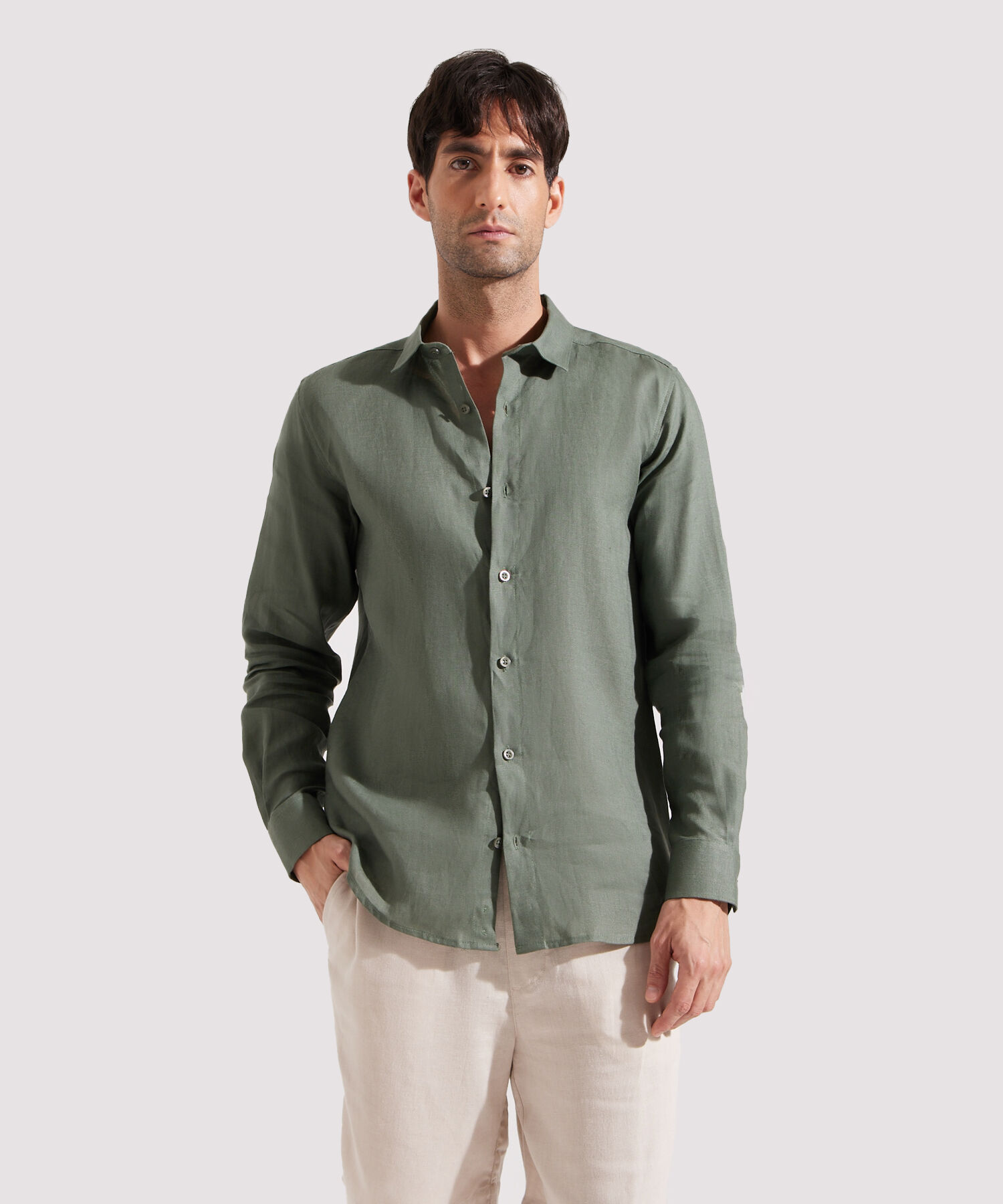 Camisa Manga Larga en Lino