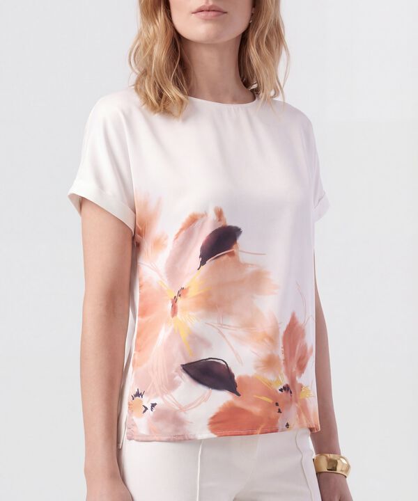 Blusa Cuello Redondo Estampada Para Mujer