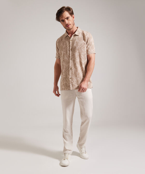 Camisa Manga Corta Estampada Y Teñida
