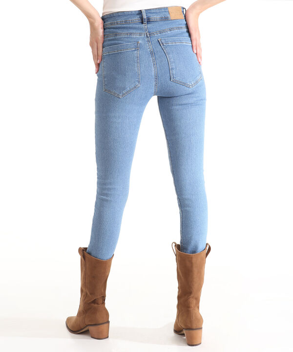 Jean Skinny Tiro Alto Tono Medio Claro image number null