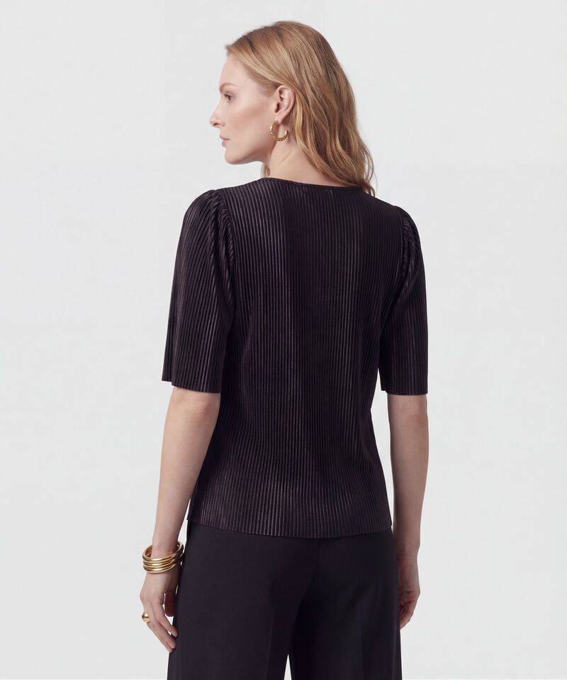 Camiseta De Tejido Plisado Para Mujer