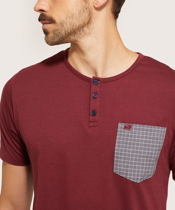 Pijama Camiseta Cuello Henley
