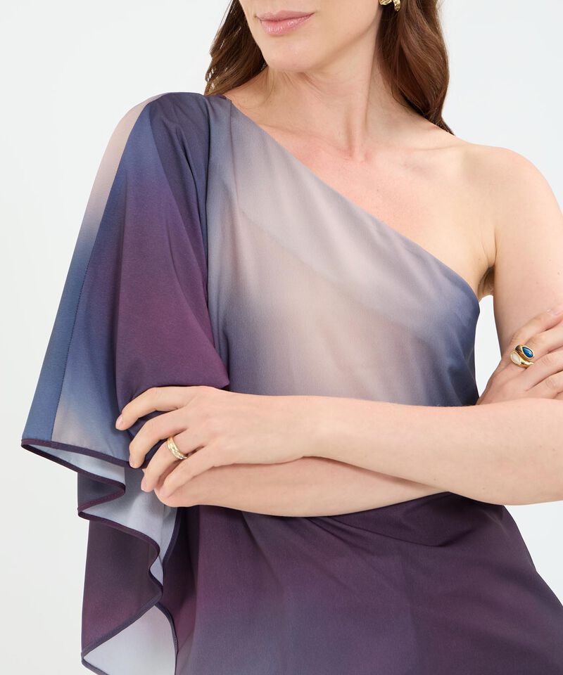 Blusa asimetrica, con una sola manga para mujer