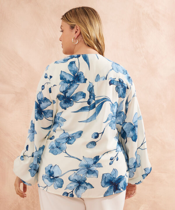 Blusa Estampada De Amarrar En Costado