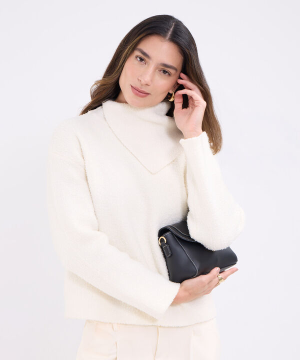 Saco cuello alto asimetrico para mujer image number null