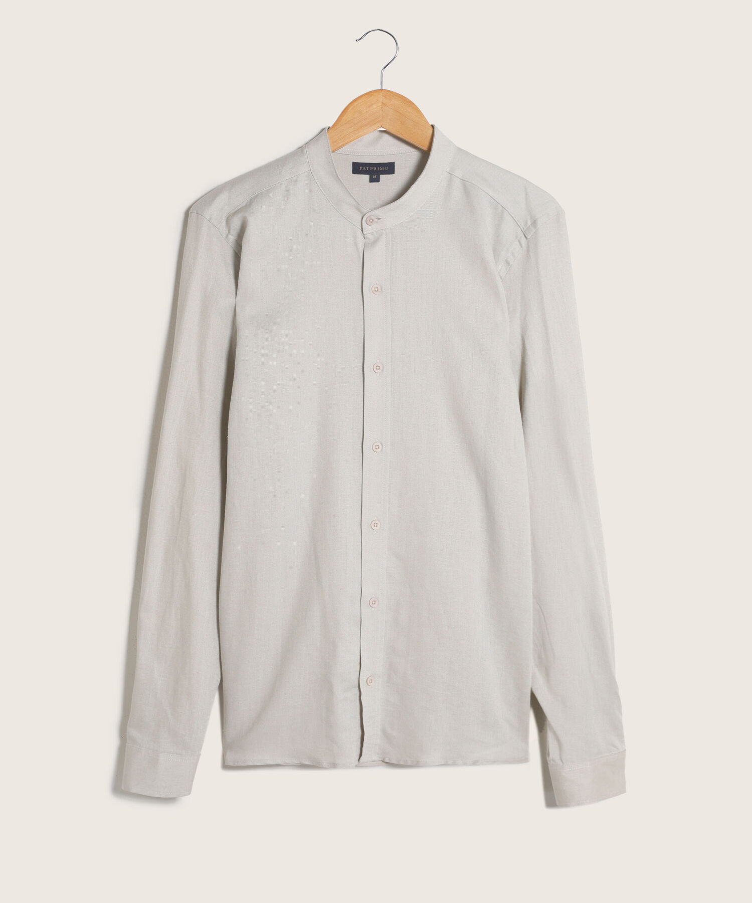 Camisa Unicolor Manga Larga Cuello Neru