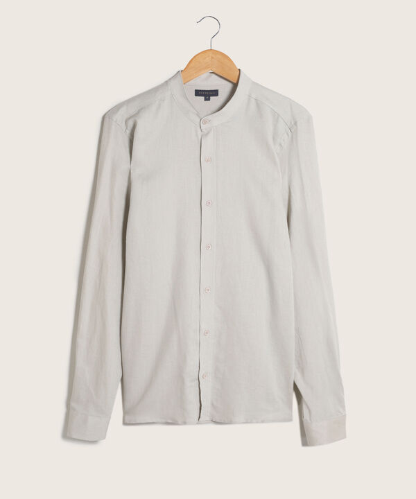 Camisa Unicolor Manga Larga Cuello Neru