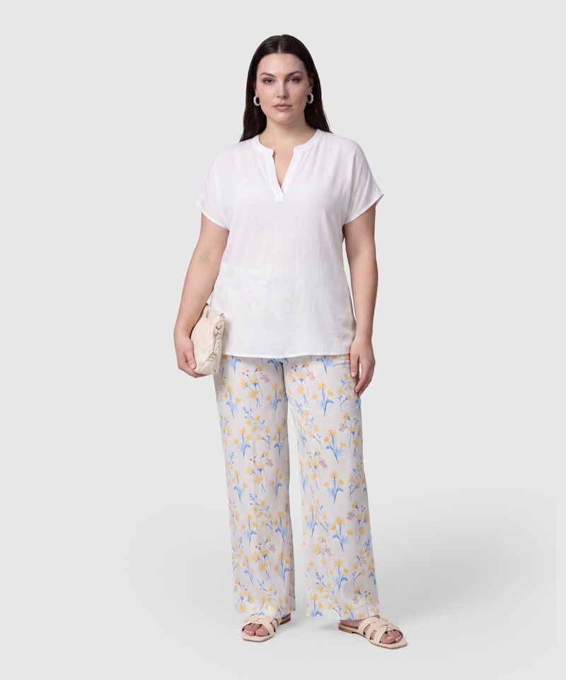 Blusa Unicolor Con Cuello En V Mujer Curvy