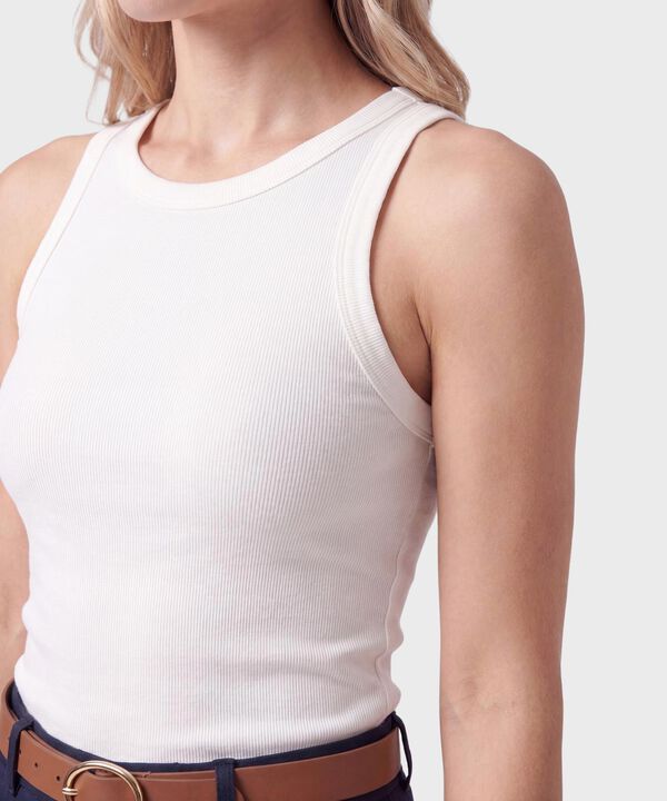 Camiseta Sin Mangas Acanalada Para Mujer