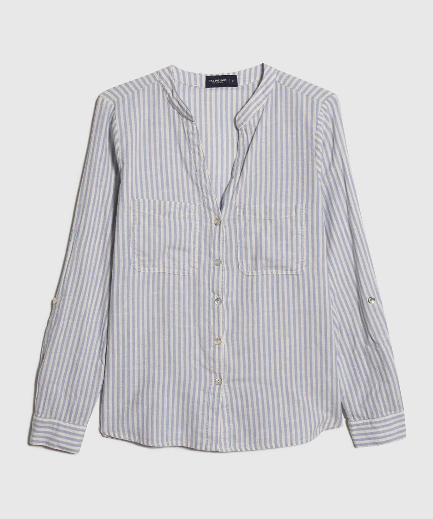 Blusa a Rayas en Efecto Lino