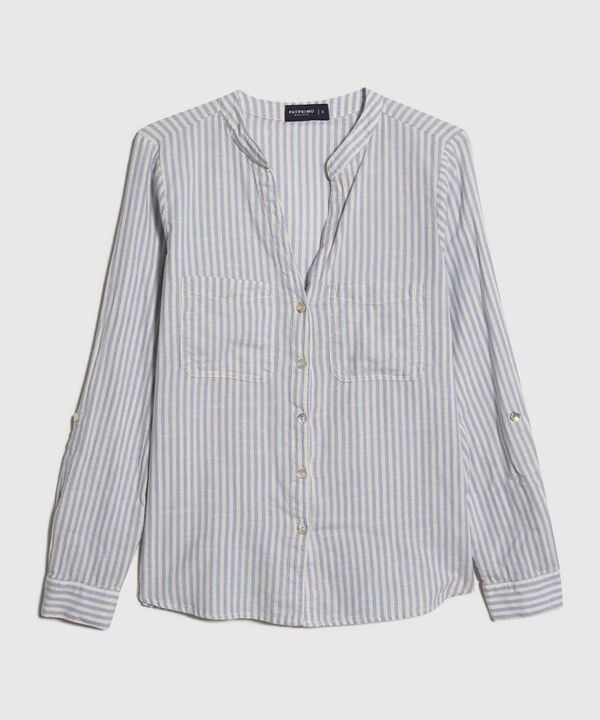 Blusa a Rayas en Efecto Lino