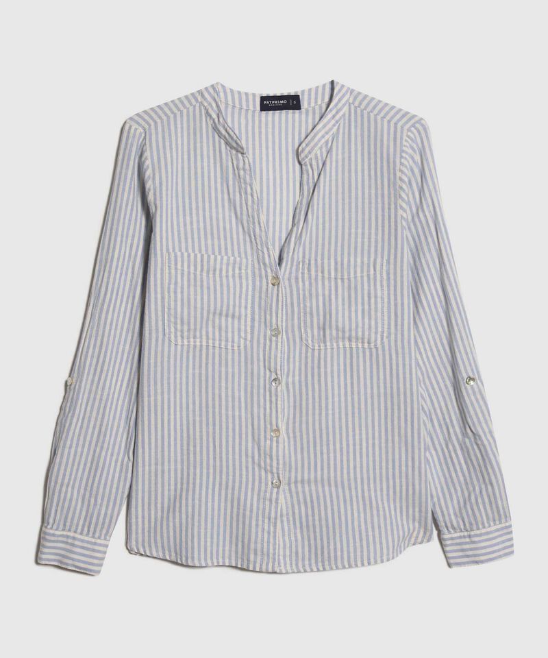 Blusa a Rayas en Efecto Lino