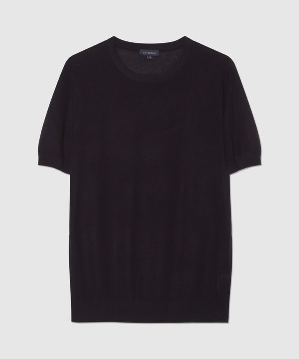 Camiseta Manga Corta Escote Redondo Tejida