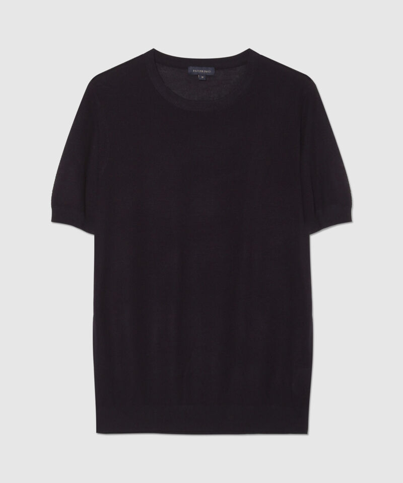Camiseta Manga Corta Escote Redondo Tejida