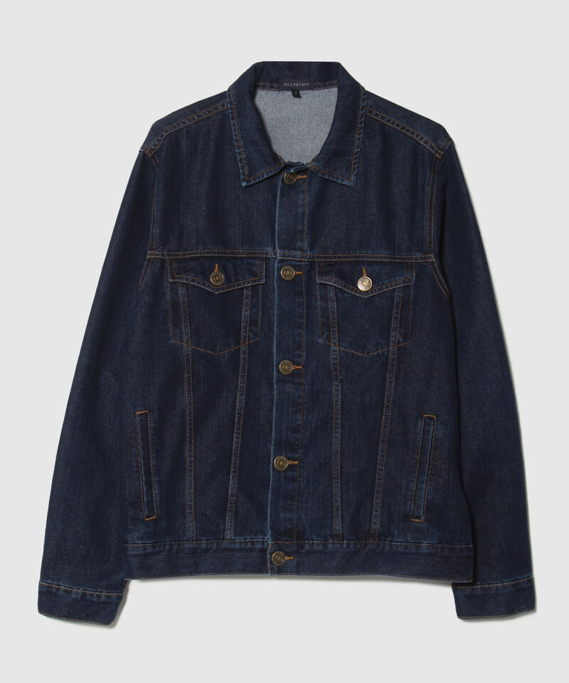Chaqueta Trucker En Denim Tono  Azul Oscuro
